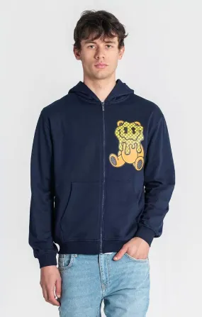 Blue Melting Bear Hoodie Jacket