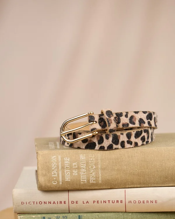 Ceinture léopard Céline beige 