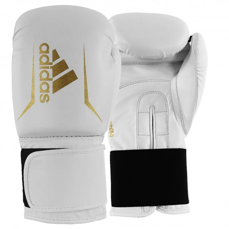 Gants De Boxe Speed 50 Adidas - Blanc/Or