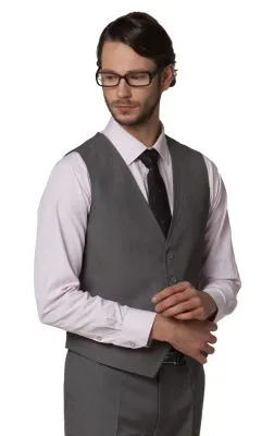 Gilet de costume cintré pour homme avec fermeture 4 boutons