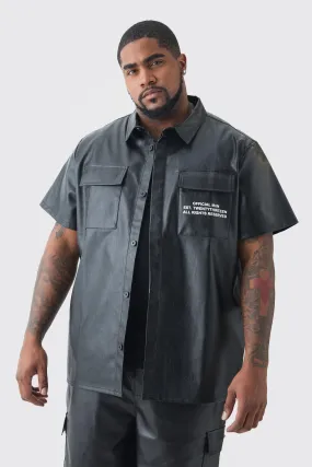 Grande taille - Chemise à deux poches en simili
