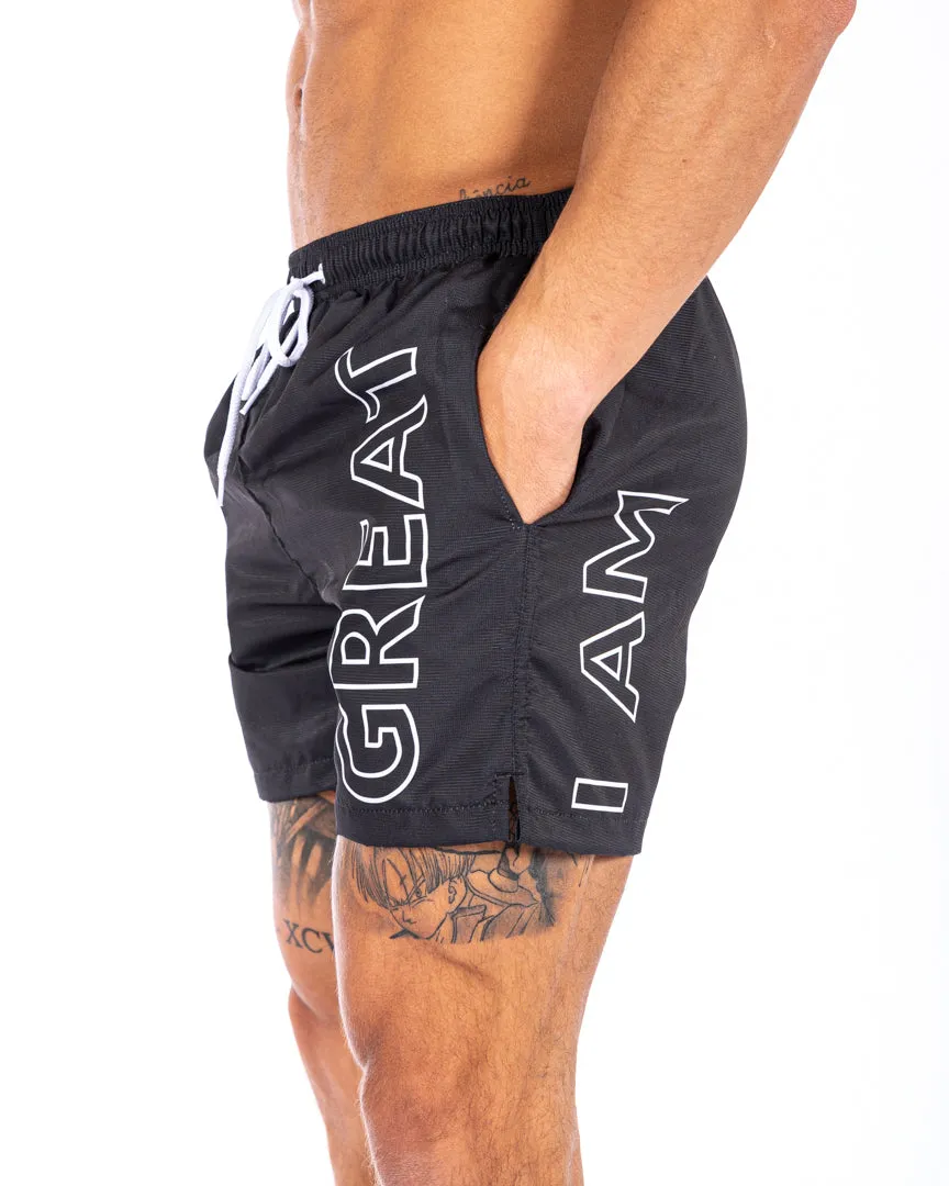 Great I Am Shorts de plage noire