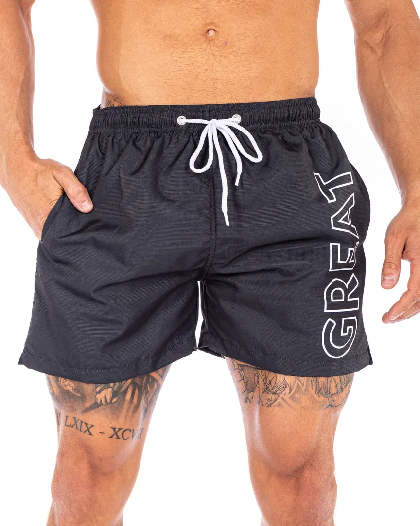 Great I Am Shorts de plage noire