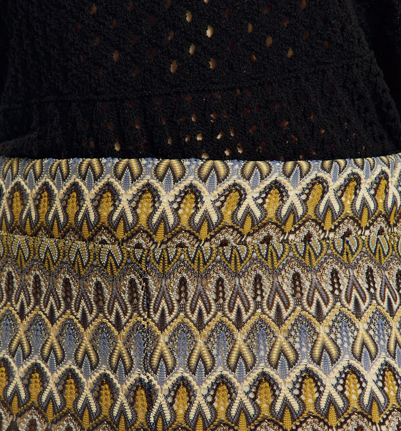 Pantalon en dentelle colorée - Rayé jaune