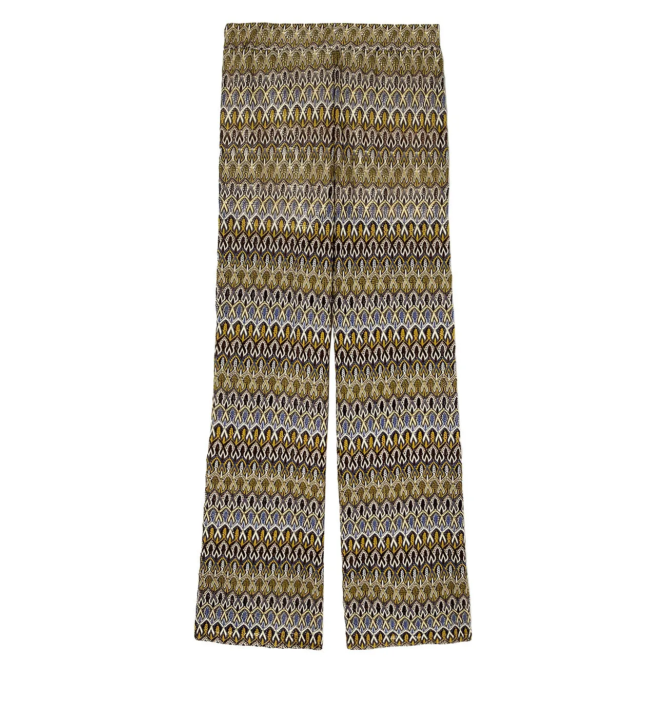 Pantalon en dentelle colorée - Rayé jaune
