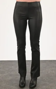 Pantalon trompette agneau stretch Ventcouvert - La Canadienne - Pantalons / shorts Cuir Noir