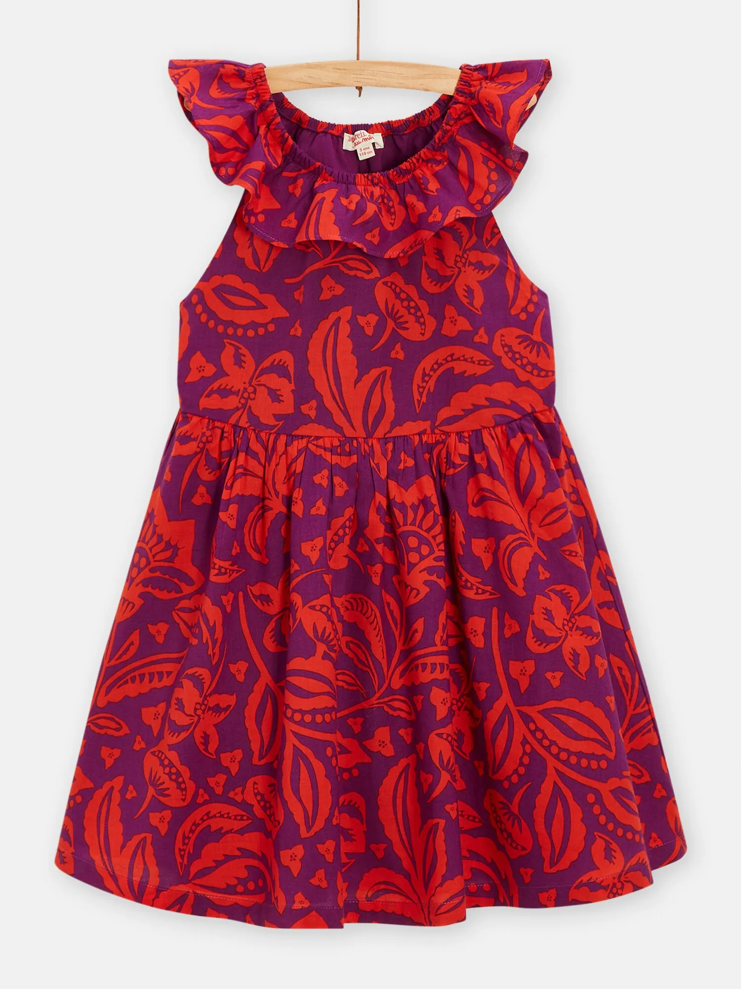 Robe chemise violette à imprimé fleuri pour fille