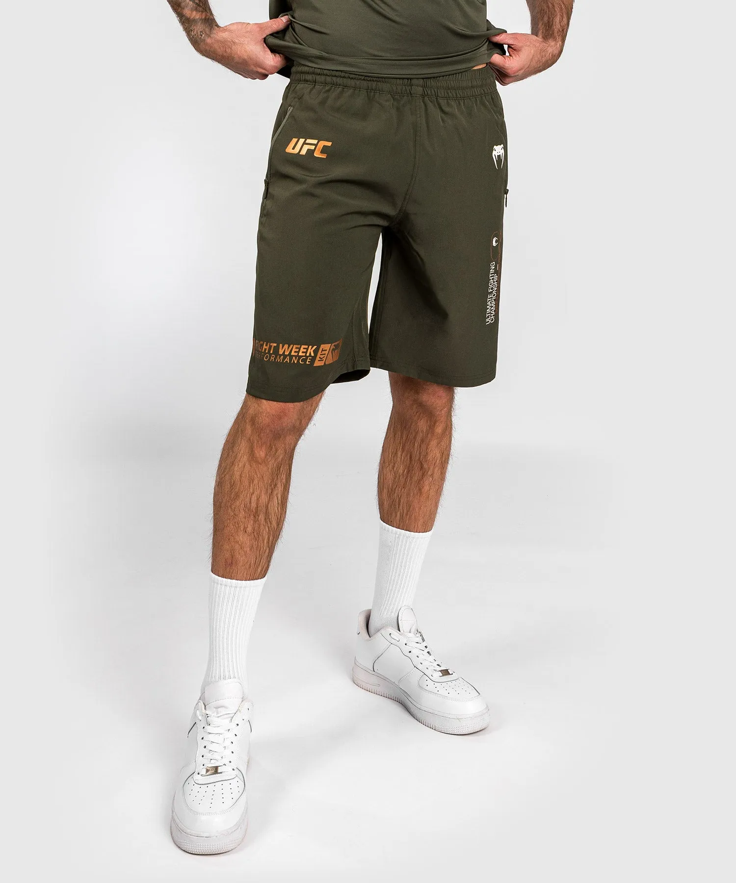 Shorts de performance pour Hommes UFC Adrenaline by Venum Fight Week - Kaki/Bronze