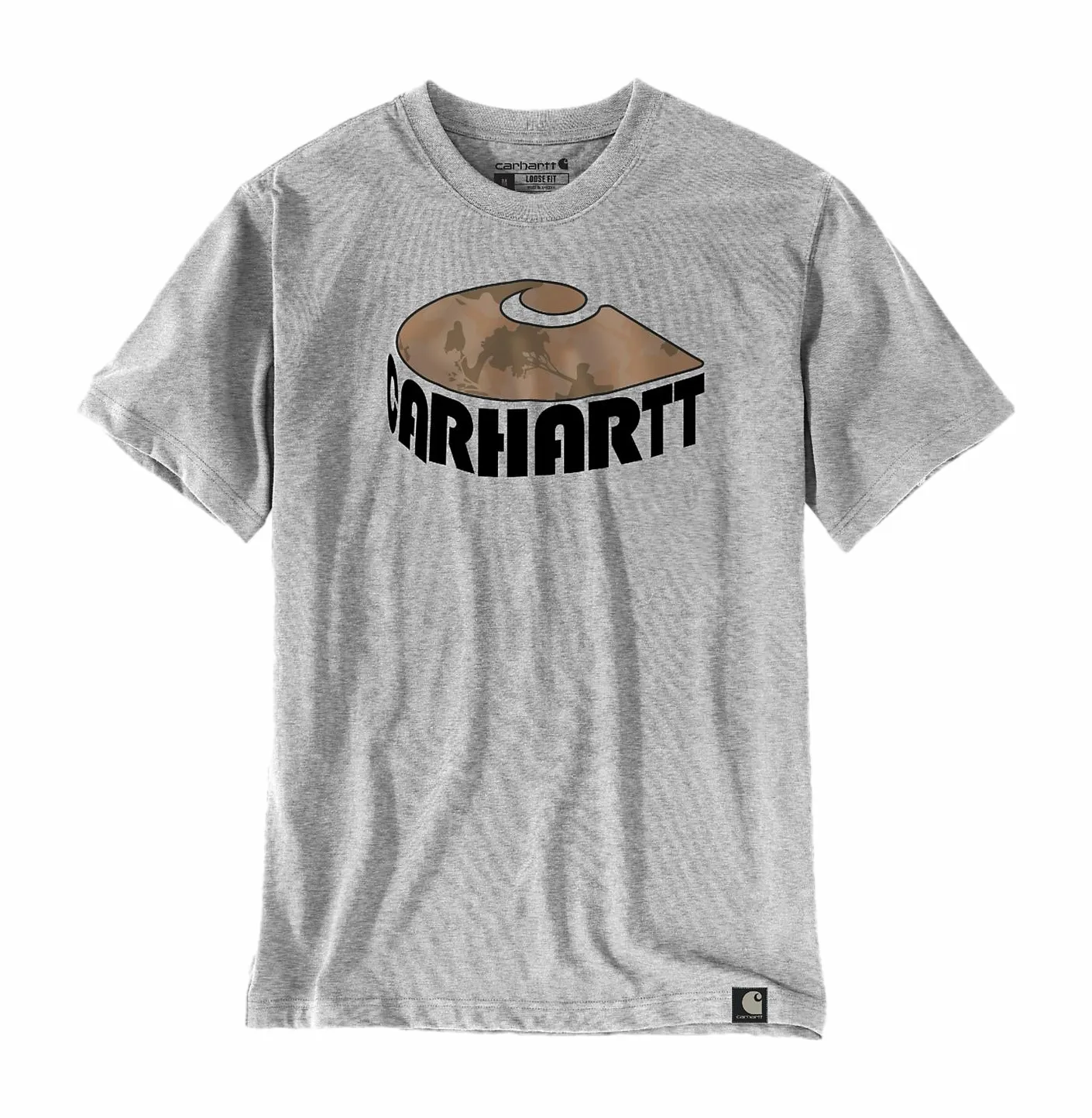 T-Shirt Carhartt Homme Heavyweight Camo C Graphic Heather Grey
