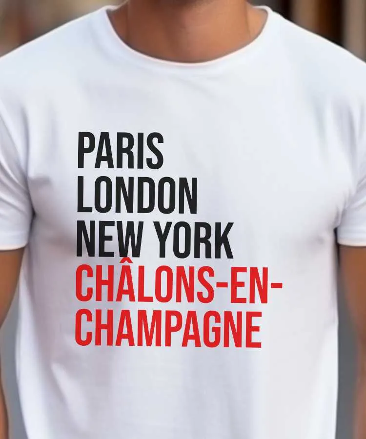T-Shirt Paris London New York Châlons-en-Champagne