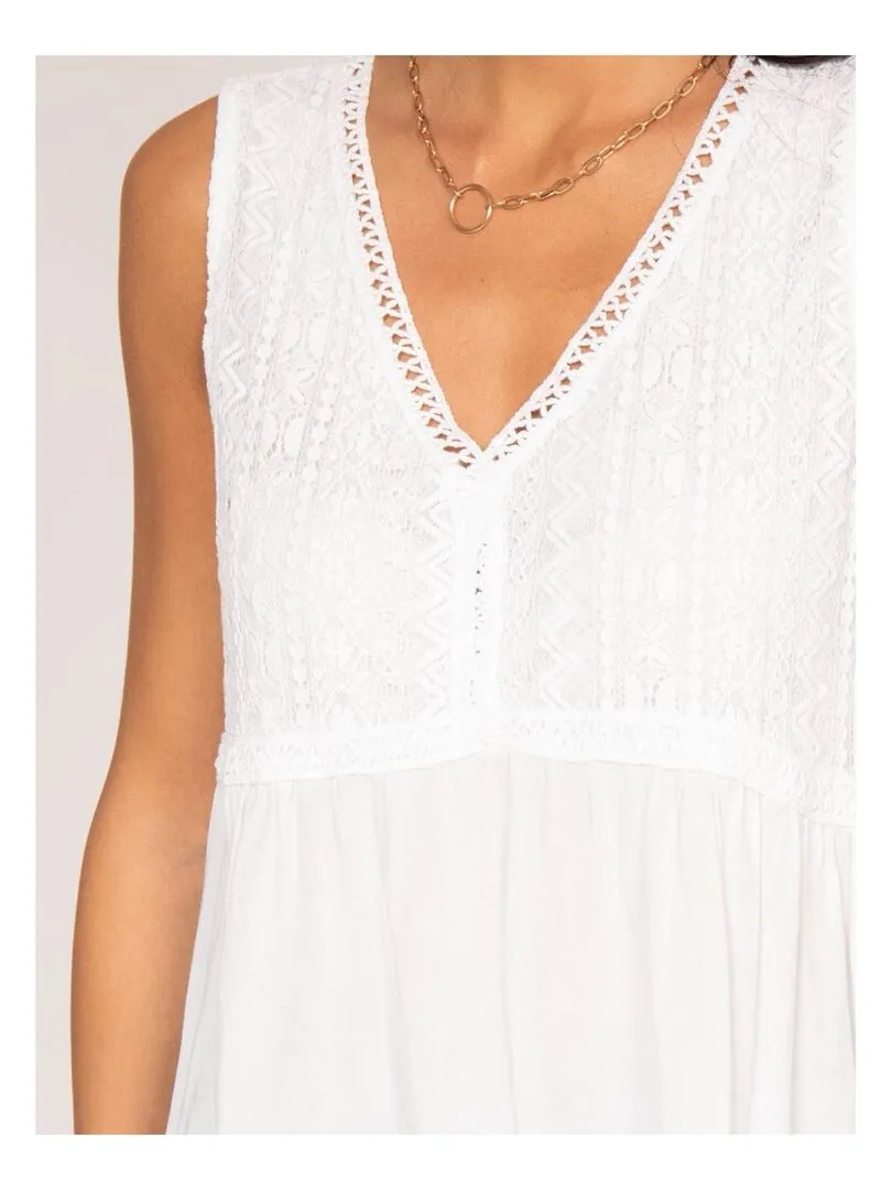Top dentelle FLOA - Blanc