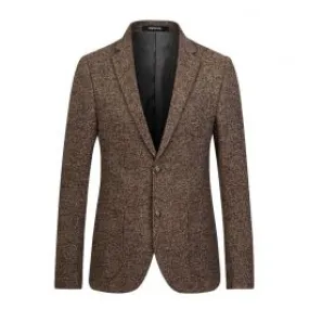 Veste de costume en tricot herringbone pour homme blazer hiver 