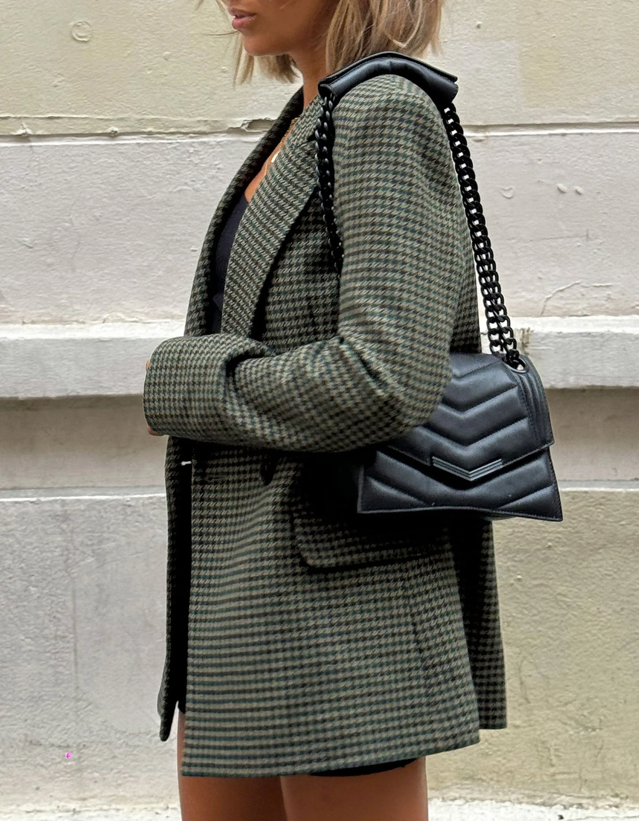 Veste de costume lichen à motif carreaux Femme
