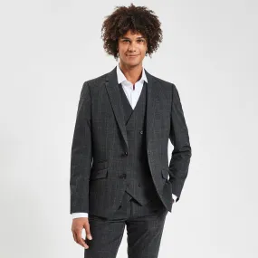 Veste de costume slim à carreaux Gris moyen | Jules