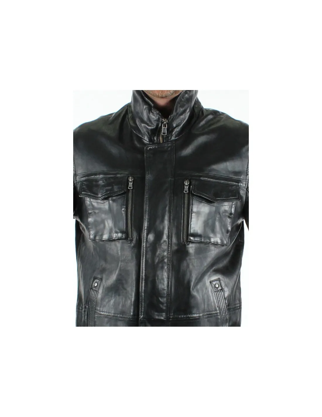 Veste en cuir agneau DAYTONA ref 31725 noir
