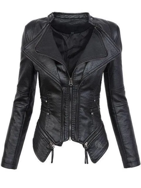 Veste gothique en cuir Raven – légance et Audace